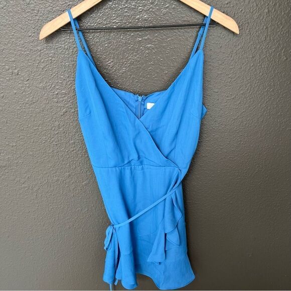 NWT Revolve x Jack by BB Dakota Almost Wrapped Dress in Sea Blue | Size 8 - Picture 4 of 11